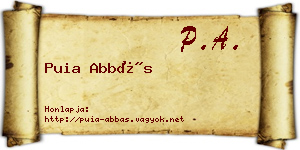 Puia Abbás névjegykártya